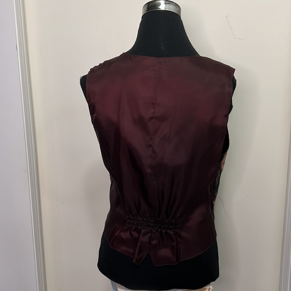 Vintage Northern Tradition Floral Tapestry Vest Waistcoat Size Large - Picture 10 of 12